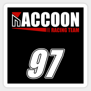 Raccoon Racer 97 Sticker